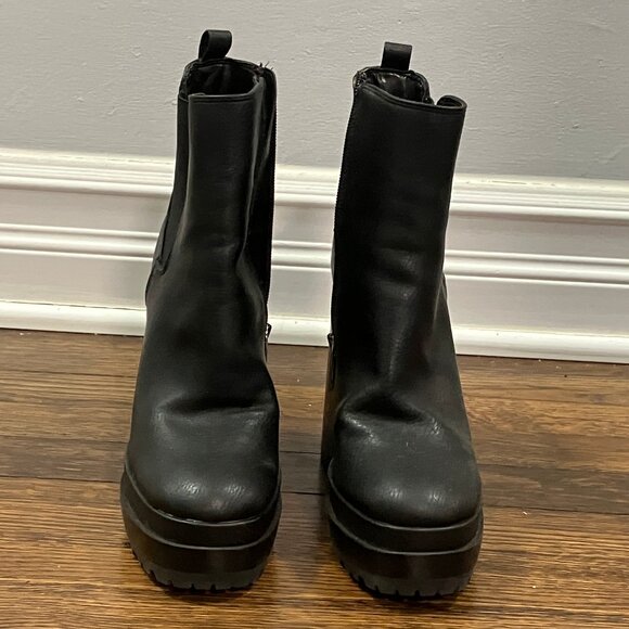 JLo Jennifer Lopez MARGY high platform black heeled bootie boots shoes 6/36.5 - Picture 3 of 10